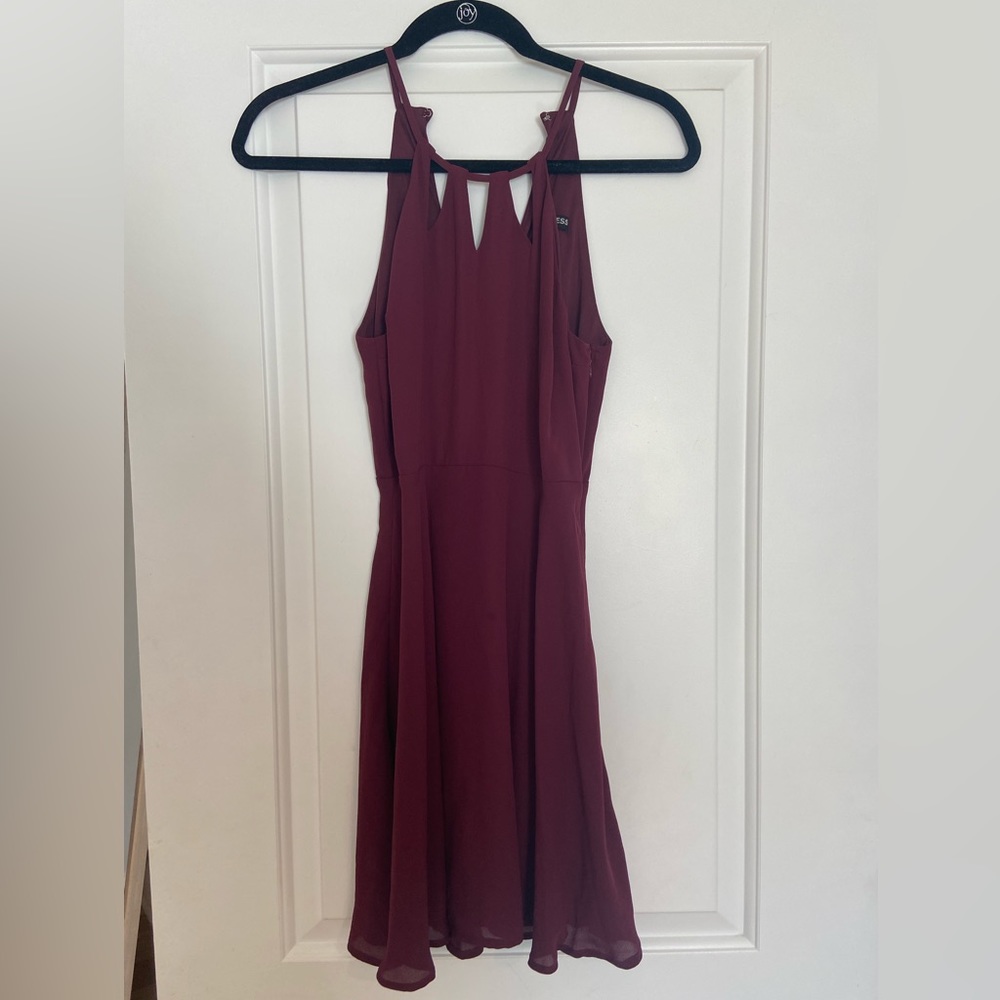 Burgundy mini dress. Size 0, Like New